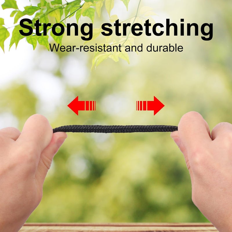 IHDYPPEW 500 Feet 1/4 Inch Black Polyester Rope, 6 mm Polypropylene Utility Rope for Kayaking, Camping, Home Decor - Image 5